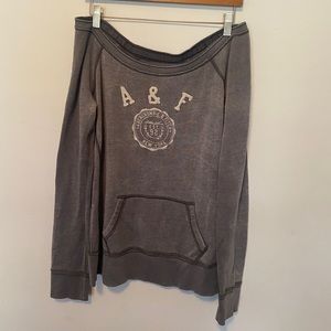 A&F grey off the shoulder sweatshirt